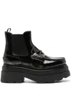Alexander Wang Logo-plaque Chunky Sole Boots In Black