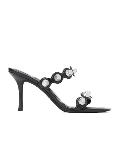 Alexander Wang Riot 85mm Lambskin Leather Sandal In Black