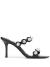 Alexander Wang Riot 85mm Lambskin Leather Sandal In Black
