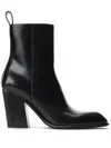 Alexander Wang Leather Throttle Ankle Boots In Black