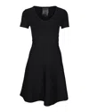 Alexander Wang A-line V-neck Dress In Black Rayon In Black