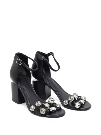 Pre-owned Alexander Wang Abby Crystal Sandals In Black