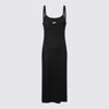 Alexander Wang Slip Dress With 3d Logo In Black