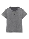 Alexander Wang Puff Logo Shrunken Cotton Jersey T-shirt In Gray