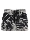 Alexander Wang Acid-wash Denim Mini Skirt In Black