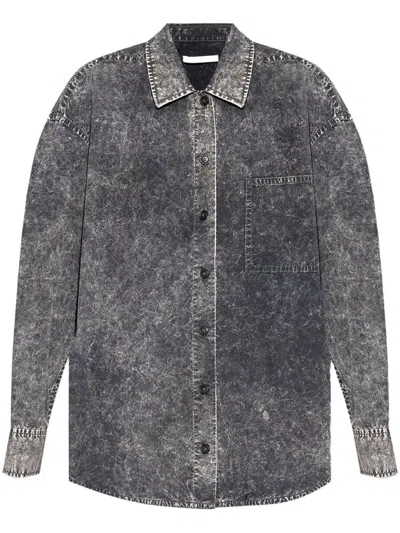 Alexander Wang Acid-wash Shirt In Grey