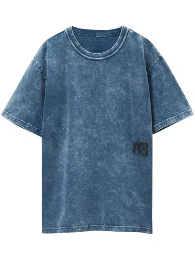 Alexander Wang Acid Wash T-shirt In Blue