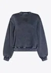 Alexander Wang Acid Washed Logo Sweatshirt In Gray