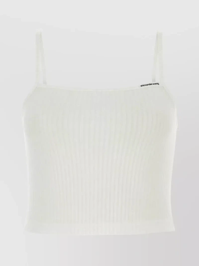 Alexander Wang Cami Cotton Crop Top In White