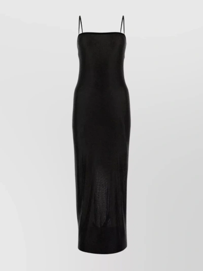 Alexander Wang Adjustable Strap Rhinestone Dress In Black