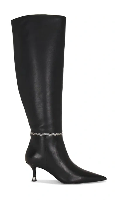 Alexander Wang Akilia Zip Slouch Leather Boot In Black