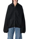 Alexander Wang Black Crinkled Effect Hoodie Sweatshirt In Black