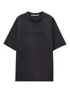 Alexander Wang Oversized Grey Délavé Cotton T-shirt In Blue