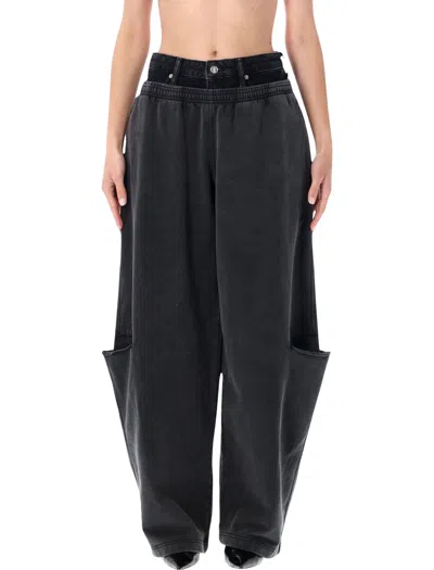 Alexander Wang Oversized Street Style Trousers With Structured Cut-outs In Black