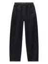 Alexander Wang Wide-leg Black Denim Sweatpants In Black