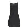 Alexander Wang Alexander Want T Thin Strap Mini Dress In Black Satin In Black