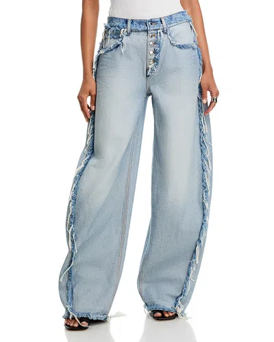 Alexander Wang Alexanderwang Blow Up Mid Rise Jeans In Inverted Blue