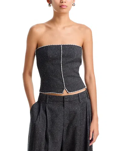 Alexander Wang Alexanderwang Embellished Strapless Bustier Top In Black