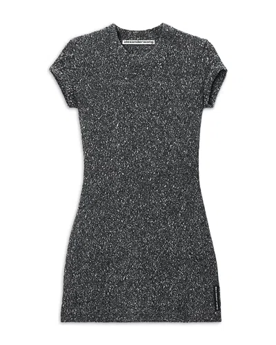 Alexander Wang Alexanderwang Embellished Tweed Mini Dress In White