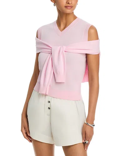 Alexander Wang Alexanderwang Layered Look Cardigan & Tank Top In Multi