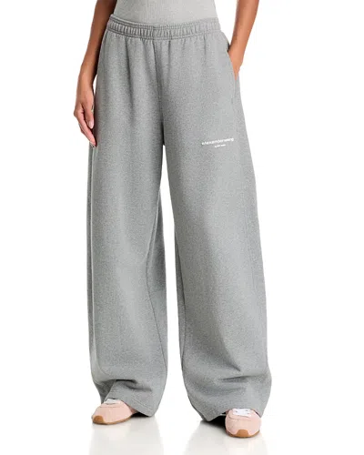 Alexander Wang Alexanderwang Mid Rise Relaxed Logo Sweatpants In Gray