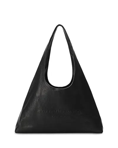 Alexander Wang Alexanderwang Pike Mini Leather Hobo Bag In Black