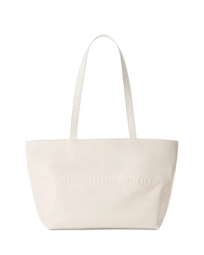 Alexander Wang Alexanderwang Punch Medium Leather Tote Bag In White