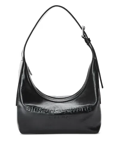 Alexander Wang Alexanderwang Punch Small Leather Hobo Bag In Black