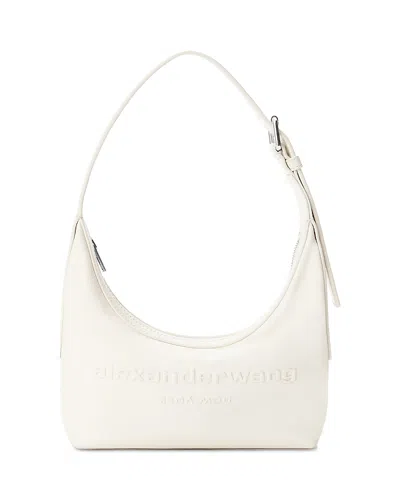 Alexander Wang Alexanderwang Punch Small Leather Hobo Bag In White