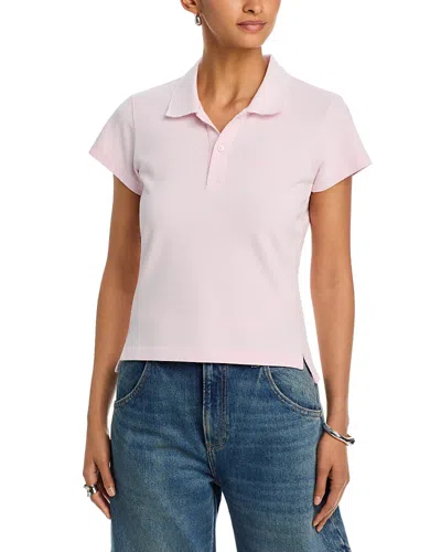 Alexander Wang Alexanderwang Shrunken Polo Tee In Pink