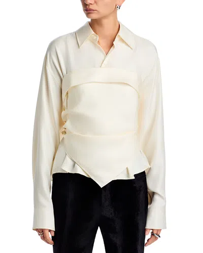 Alexander Wang Alexanderwang Silk Scarf Bustier Shirt In Yellow
