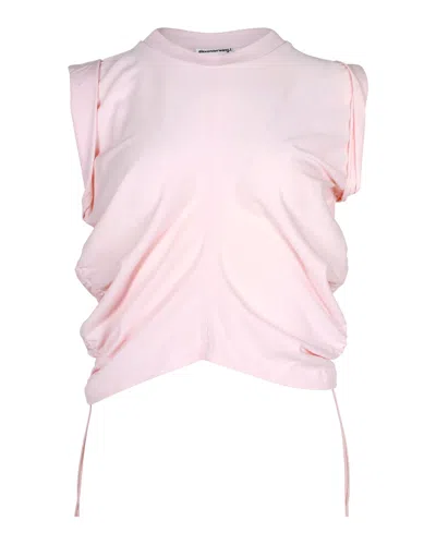 Alexander Wang Alexanderwang. T Crop Top In Pink Cotton