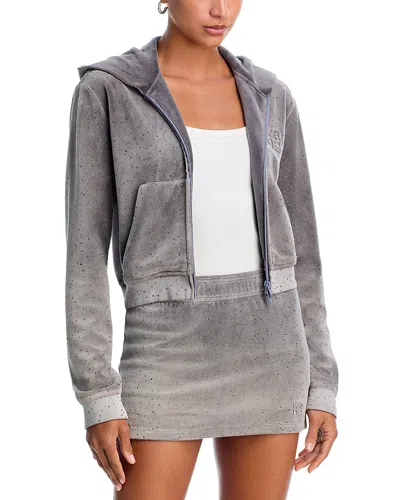 Alexander Wang Alexanderwang. T Embellished Hoodie In Gray