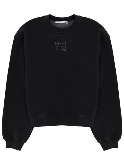 Alexander Wang Alexanderwang. T Logo Crewneck Sweatshirt In Black