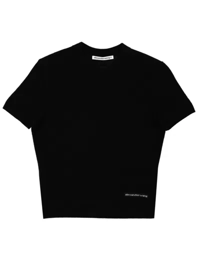 Alexander Wang Alexanderwang. T Logo Patch Crewneck T-shirt In Black