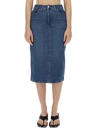 Alexander Wang Alexanderwang. T Low-rise Denim Midi Skirt