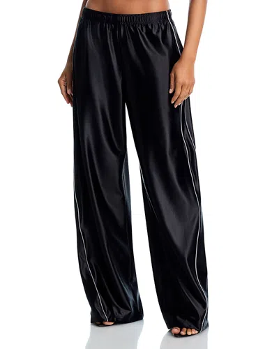 Alexander Wang Alexanderwang. T Mid Rise Trackpants With Reflective Piping In Black