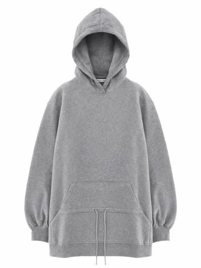 Alexander Wang Alexanderwang. T Oversized Hooded Sweatshirt In Grey