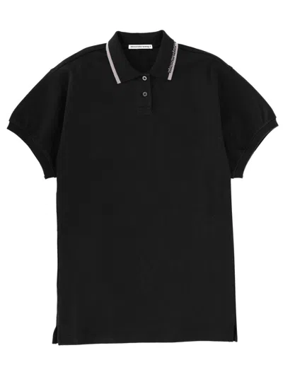 Alexander Wang Alexanderwang. T Women's Short Sleeve Cotton Polo Shirt In Black