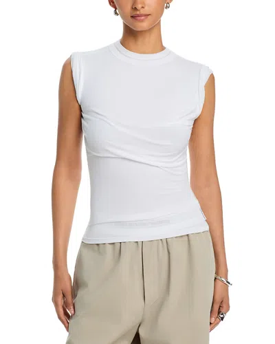 Alexander Wang Alexanderwang Twisted Layered Bust Tee In White