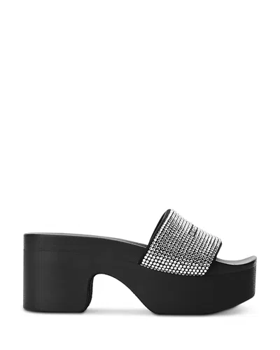 Alexander Wang Alexanderwang Women's Hotfix Platform Slides In Black