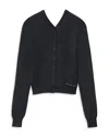 Alexander Wang Alexanderwang Wool Blend V Neck Cardigan Sweater In Black