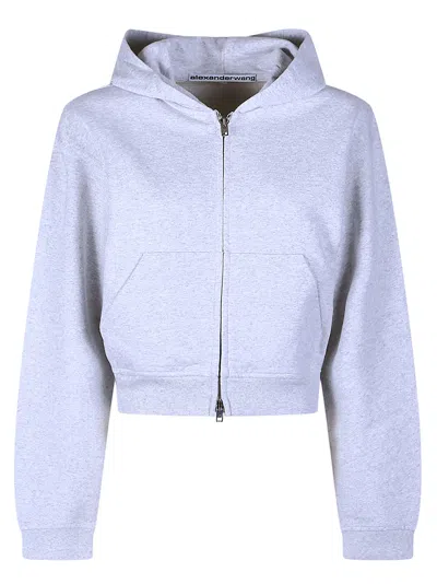 Alexander Wang Allover Hotfix Cropped Full Hoodie In Multi