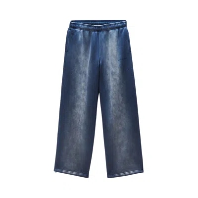 Pre-owned Alexander Wang Allover Hotfix Mid Rise Sweatpant 'washed Navy' | Blue | Men's Size Xxs