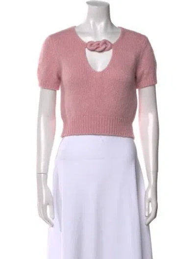 Pre-owned Alexander Wang Alpaca Square Neckline Sweater In Pink