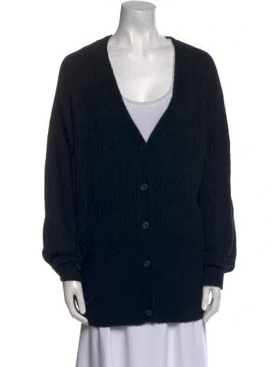 Pre-owned Alexander Wang Alpaca V-neck Sweater In Black