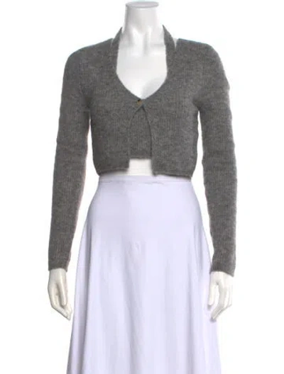 Pre-owned Alexander Wang Alpaca V-neck Sweater In Gray