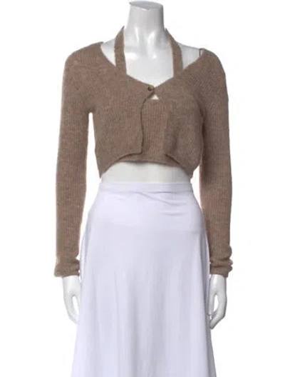 Pre-owned Alexander Wang Alpaca V-neck Sweater In Neutral
