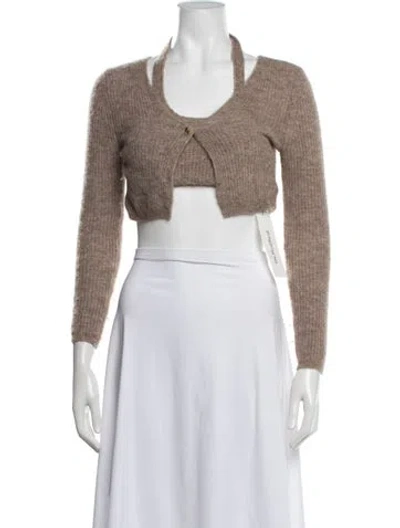 Pre-owned Alexander Wang Alpaca V-neck Sweater In Neutrals