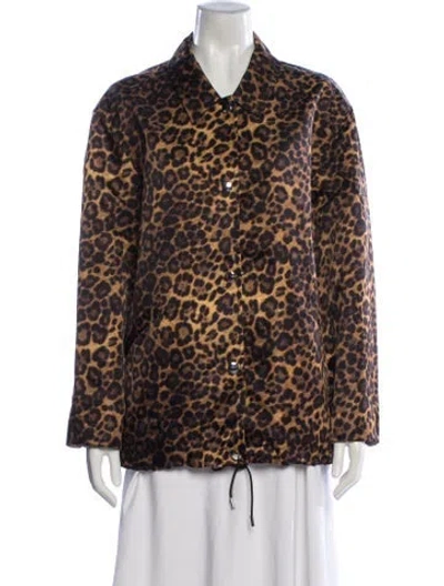 Pre-owned Alexander Wang Animal Print Blazer In Brown